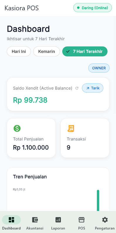 Mobile POS interface